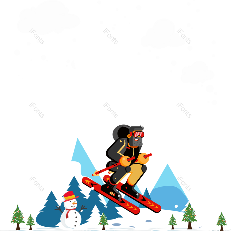 雪山图片,滑雪元素,男人PNG,免抠素材
